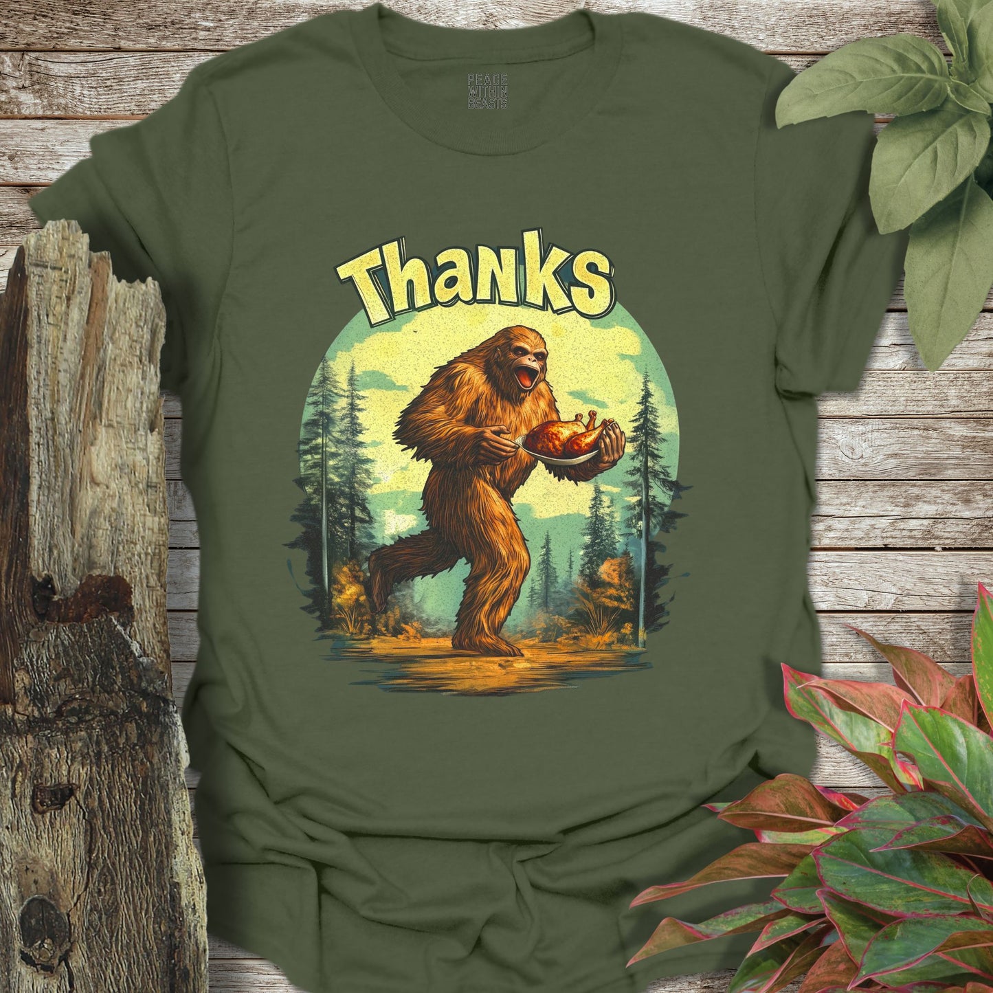 Bigfoot Thanksgiving Theif T-Shirt