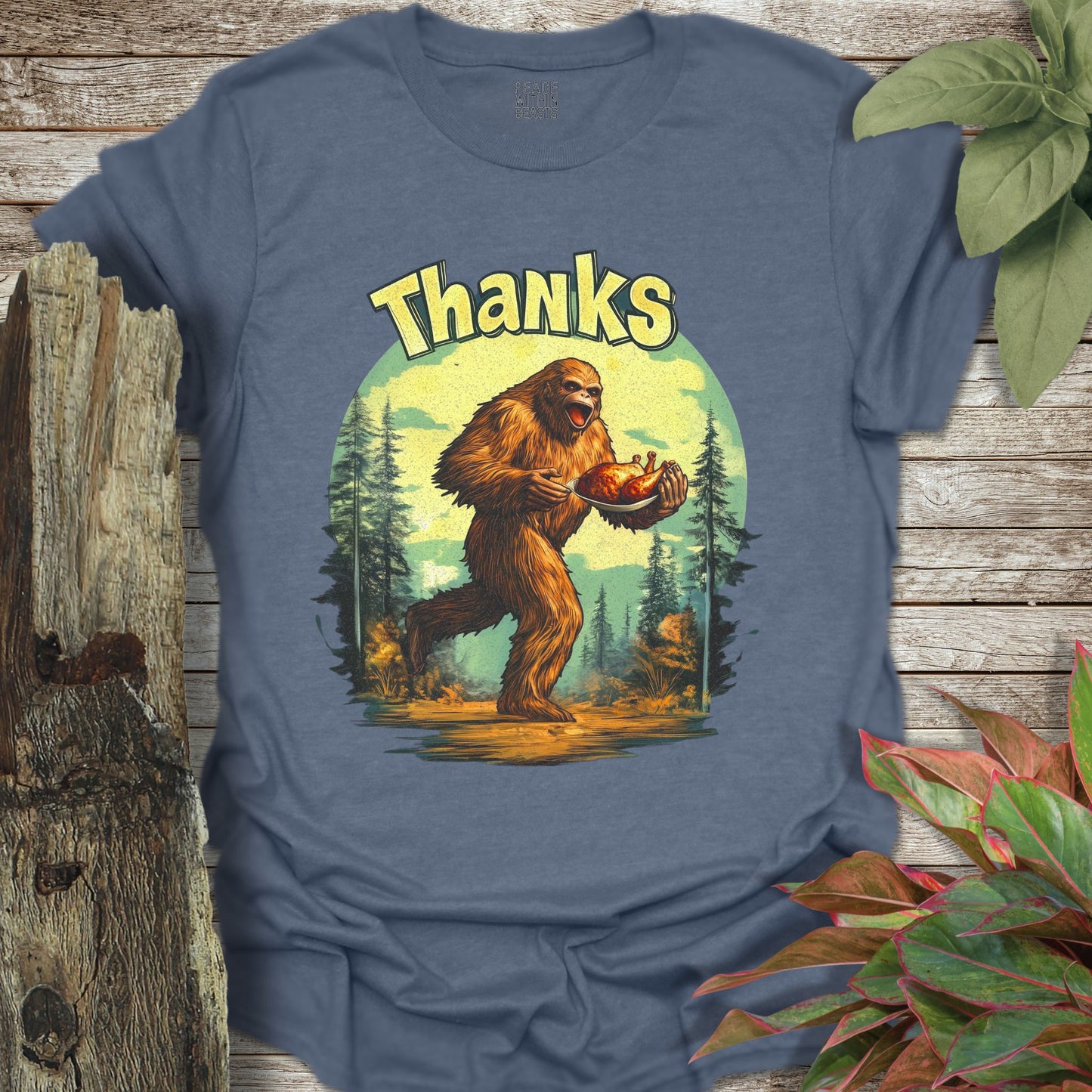 Bigfoot Thanksgiving Theif T-Shirt