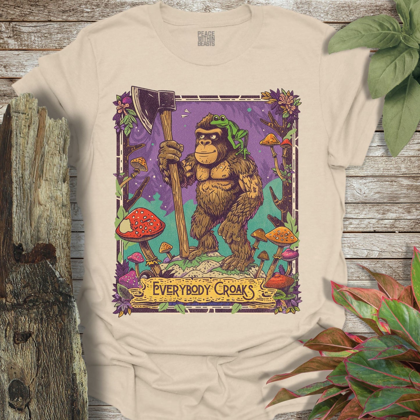 Bigfoot Everybody Croaks T-Shirt