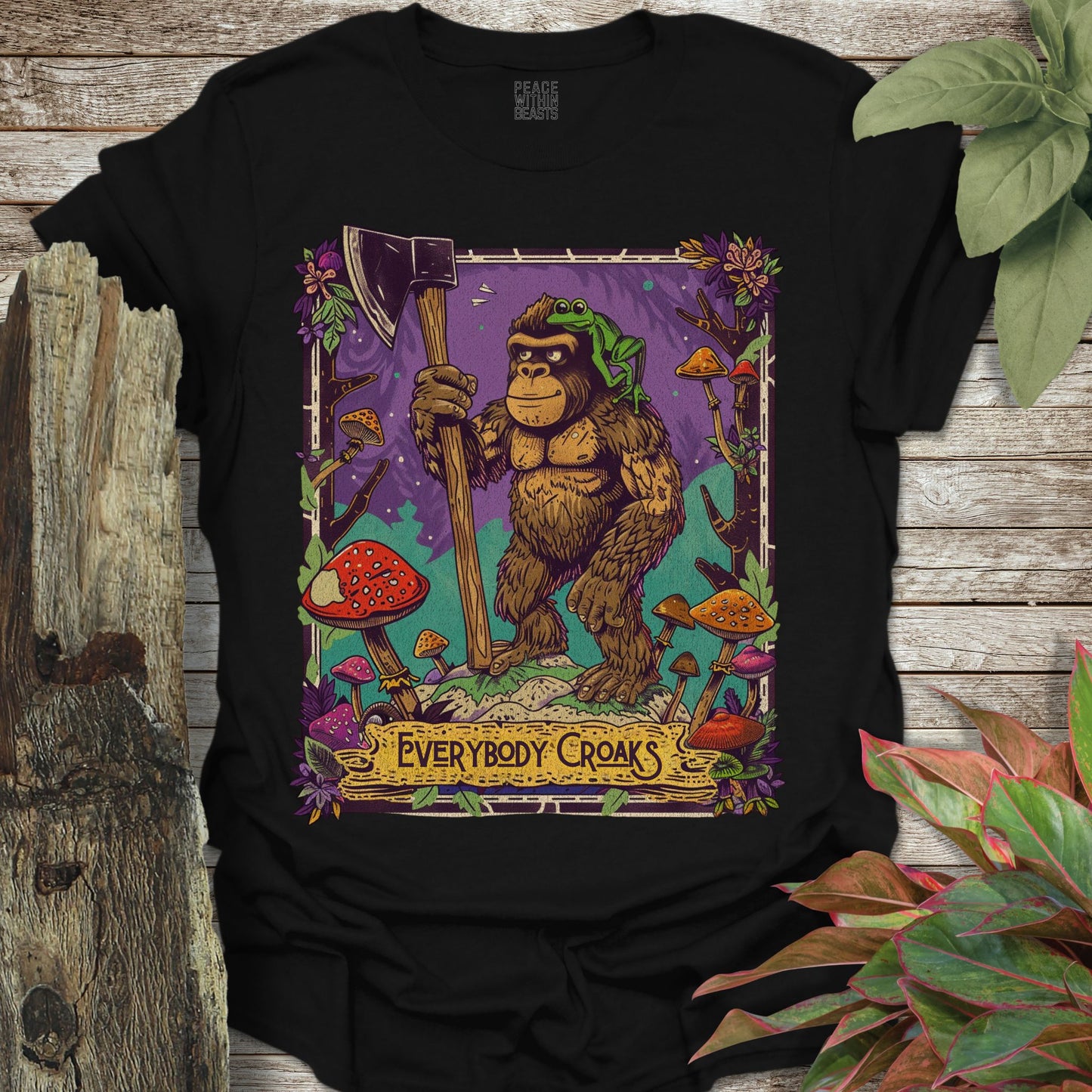 Bigfoot Everybody Croaks T-Shirt