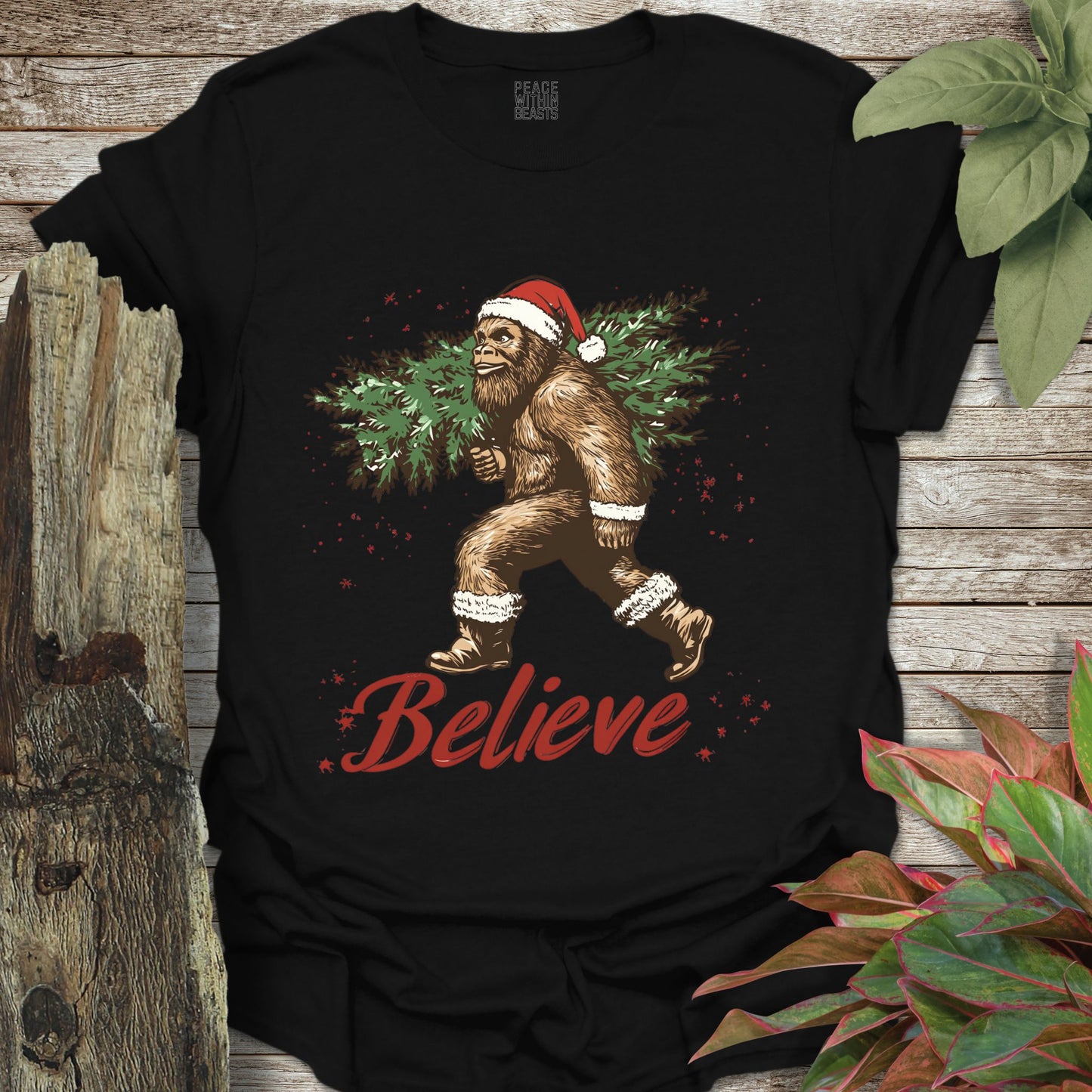 Bigfoot Believe In Christmas T-Shirt