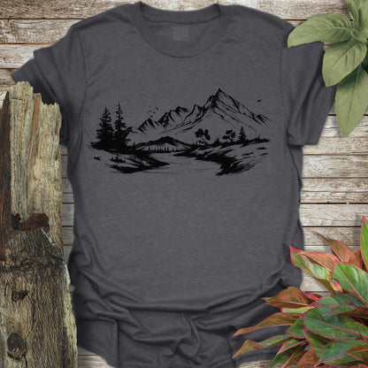 Mountain Simple Line Art T-Shirt