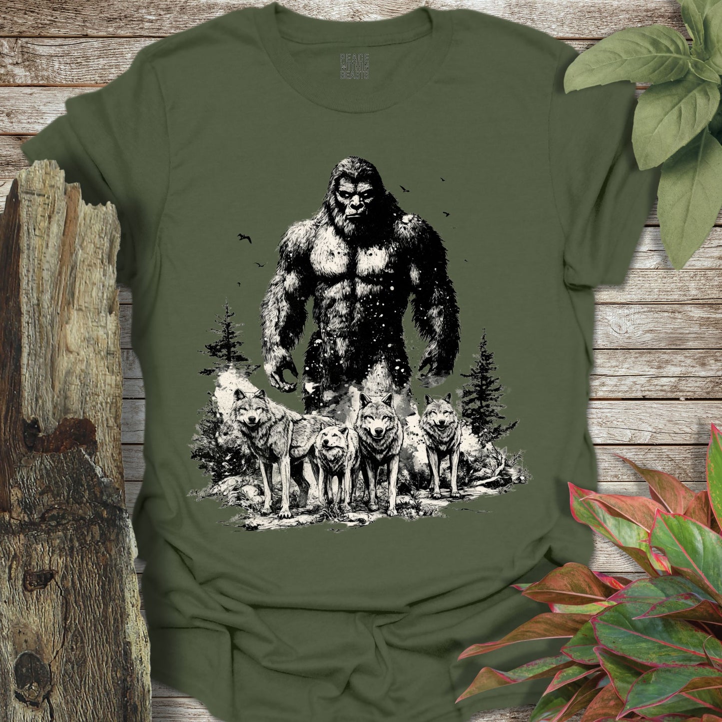 Bigfoot Among The Wolves T-Shirt