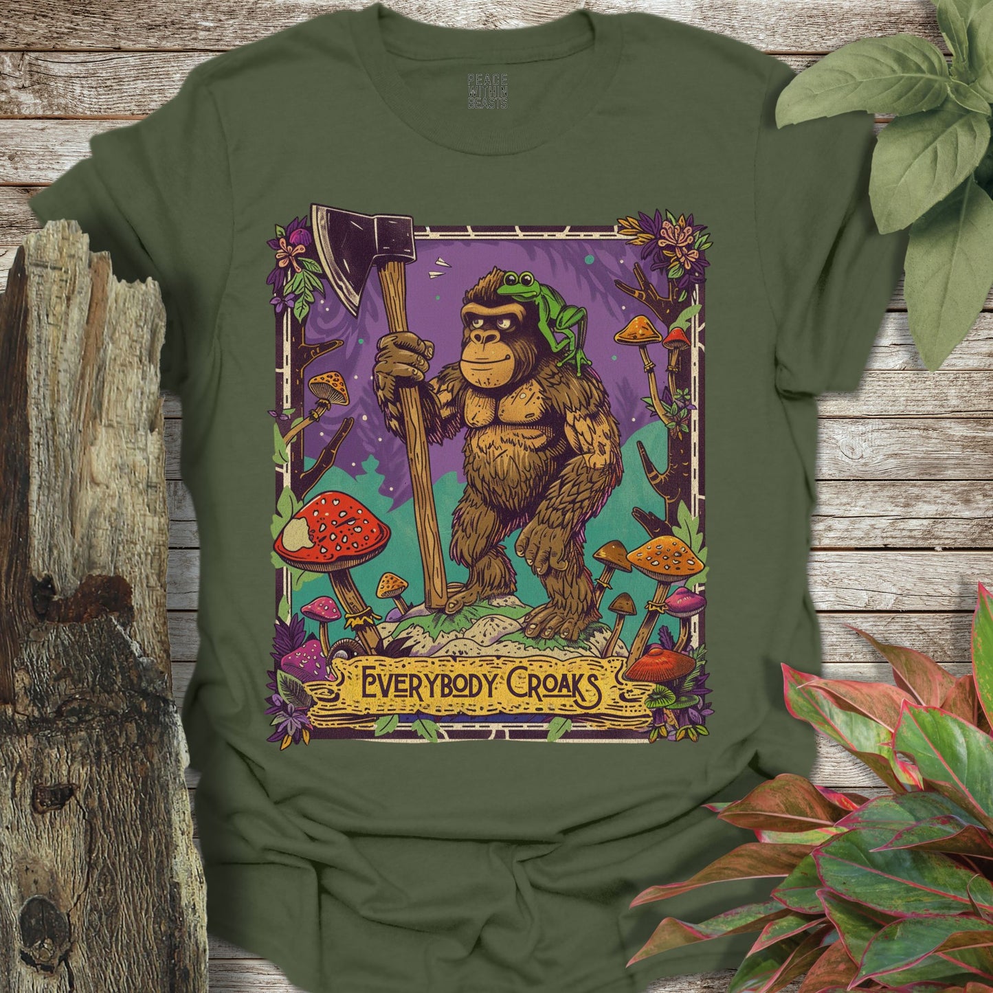 Bigfoot Everybody Croaks T-Shirt