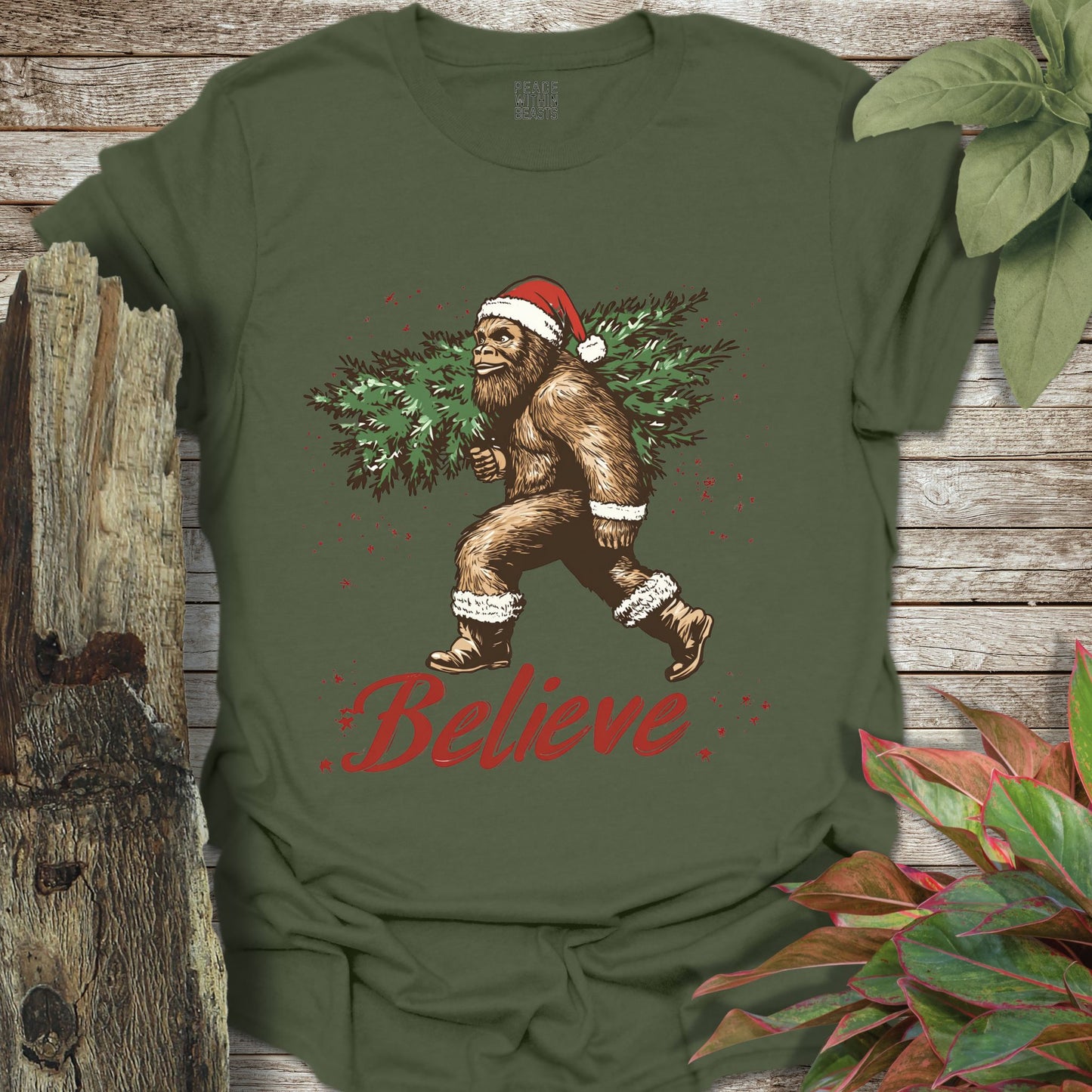 Bigfoot Believe In Christmas T-Shirt