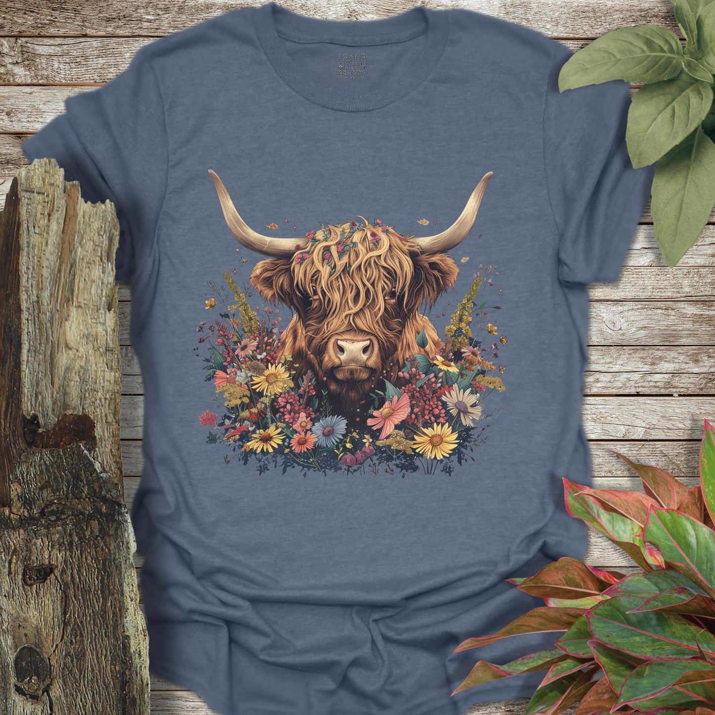 Wildflower Highland Cow T-Shirt