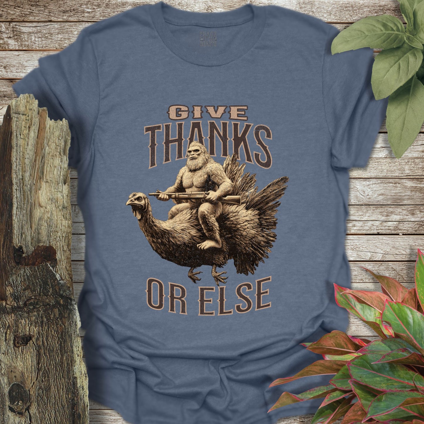 Bigfoot Give Thanks T-Shirt