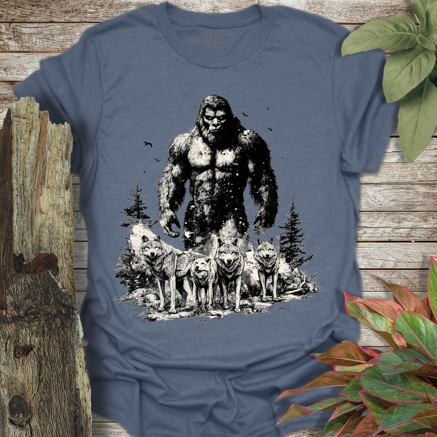 Bigfoot Among The Wolves T-Shirt