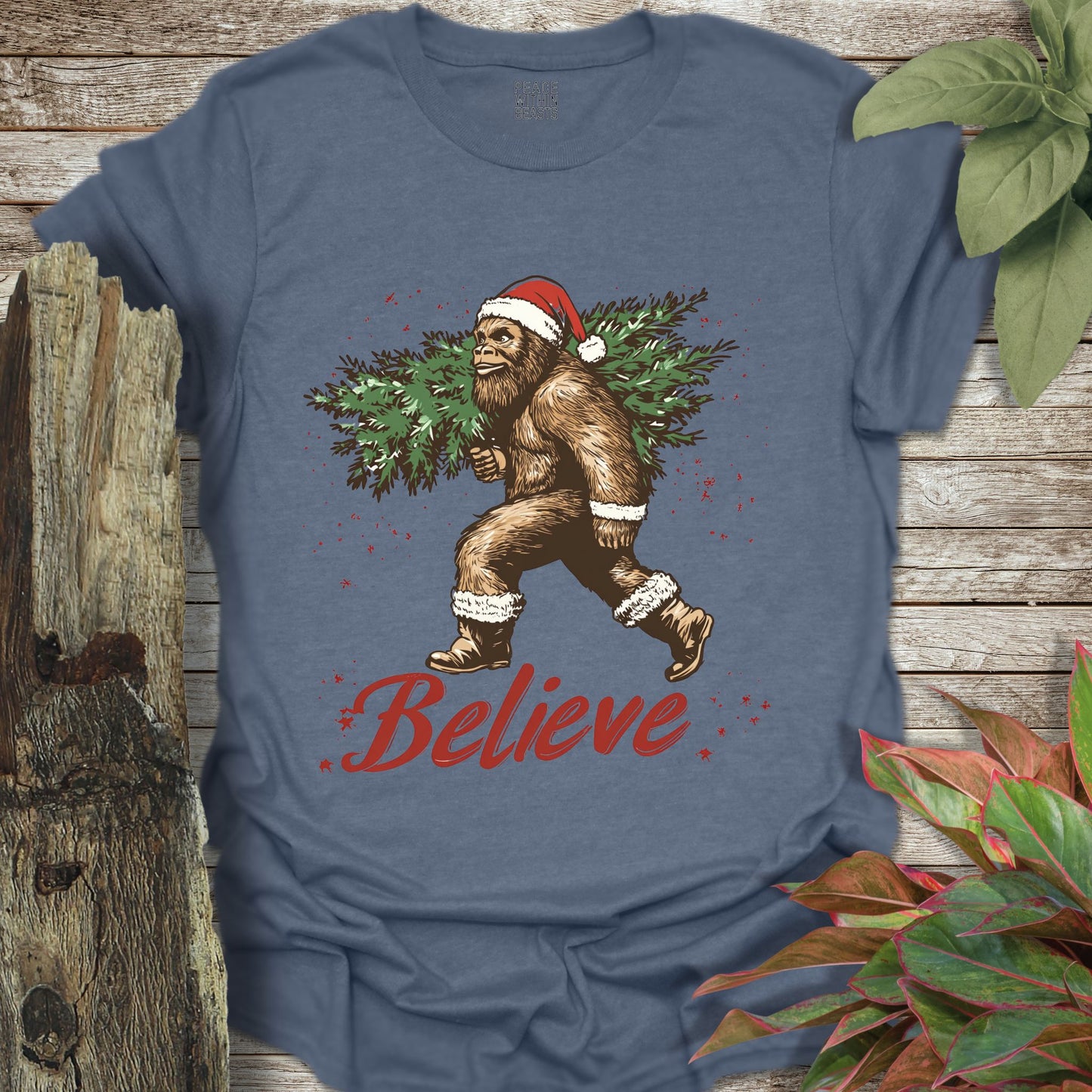 Bigfoot Believe In Christmas T-Shirt