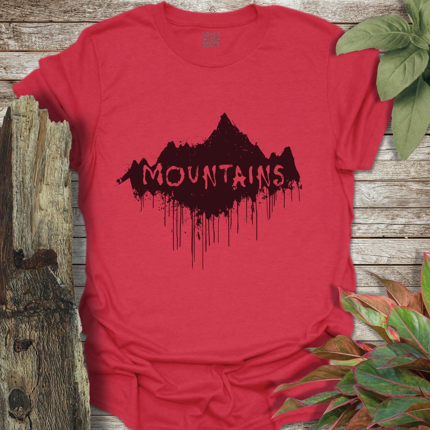Mountains Paint Splatter T-Shirt