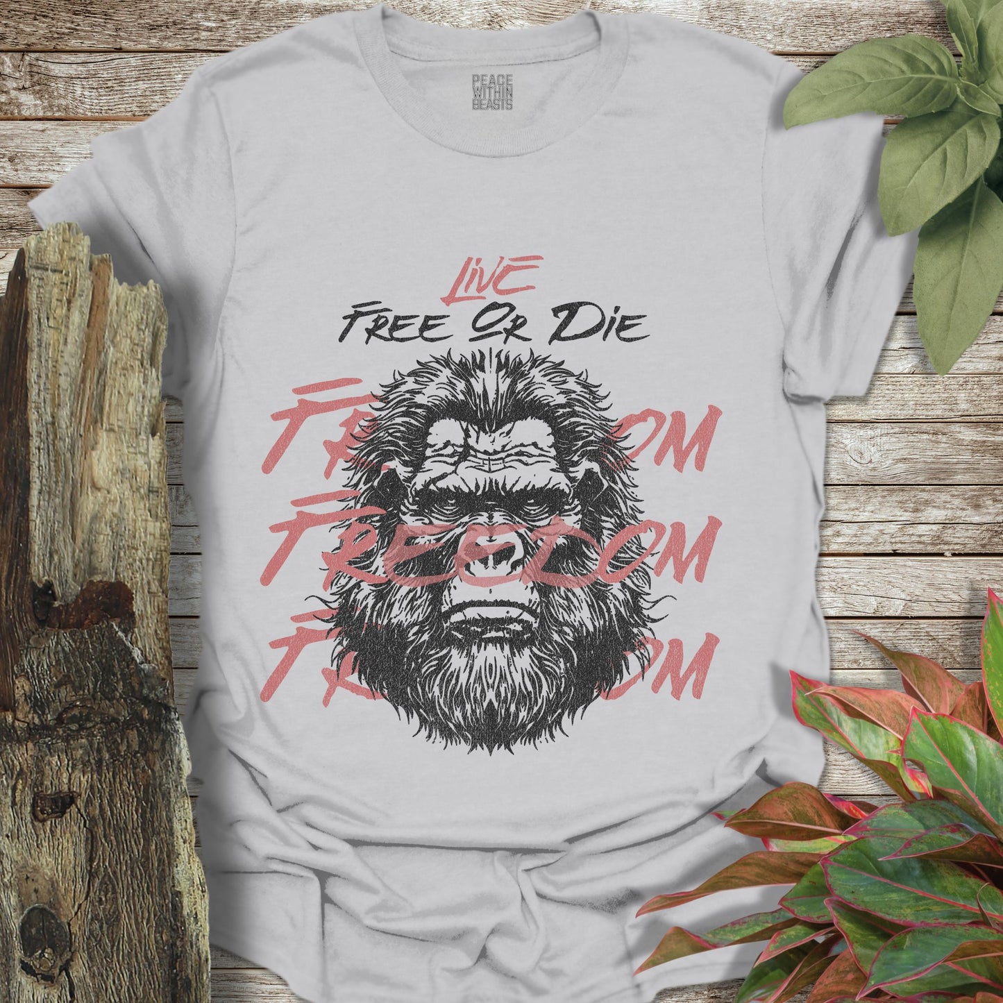 Bigfoot, Live Free Or Die T-Shirt