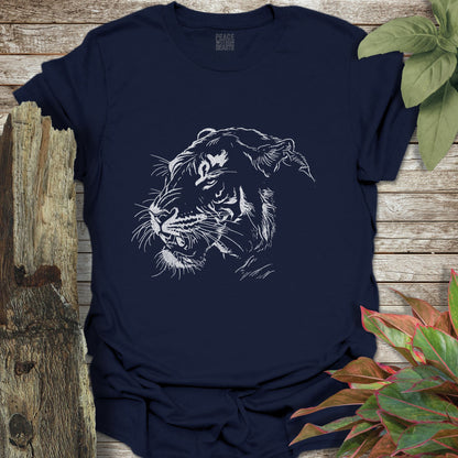 Tiger Line Art T-Shirt