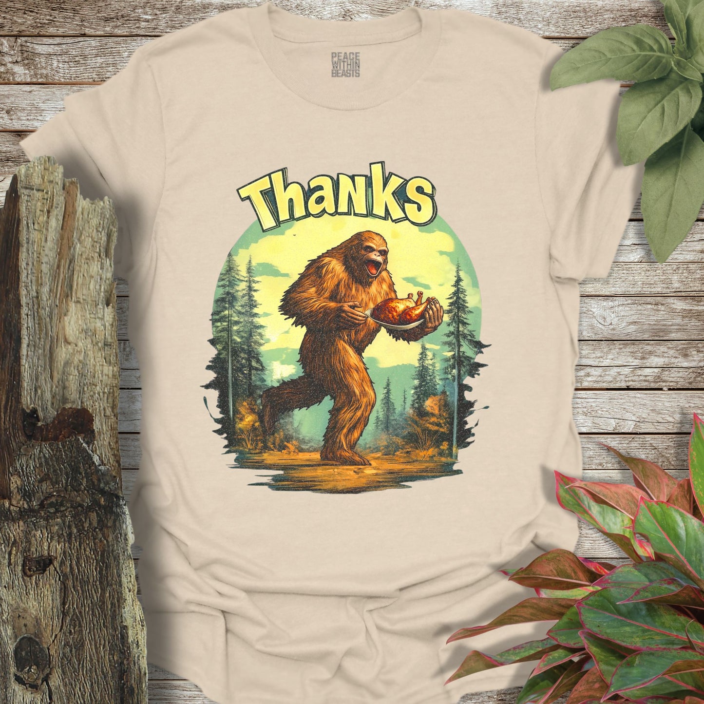 Bigfoot Thanksgiving Theif T-Shirt