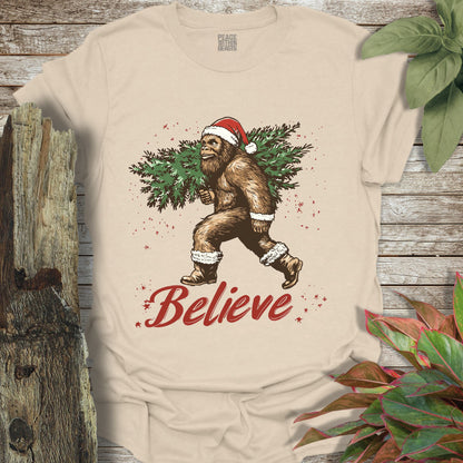 Bigfoot Believe In Christmas T-Shirt