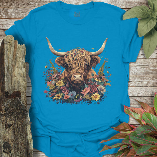 Wildflower Highland Cow T-Shirt